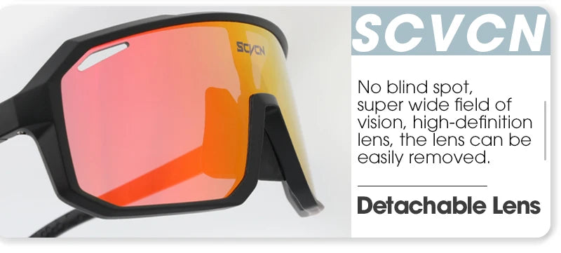SCVCN New Riding Cycling Sunglasses Outdoor Sports Running Goggles Men's Mtb Bicycle Glasses Women Cycling Eyewear 1 Lens