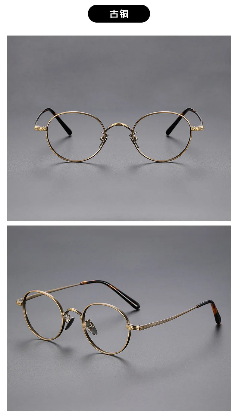2025 Fashion Eyewear Retro Pure Titanium Round Glasses Comfortable Optical Prescription Eyeglasses Frame Men Women Brand Desgin