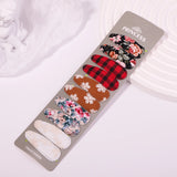 10Pcs/set 2.2'' Printed Embroidery Waterdrop Shape Hair Clips For Cute Girls BB Hairpin Barrettes Headwear Kids Hair Accessories