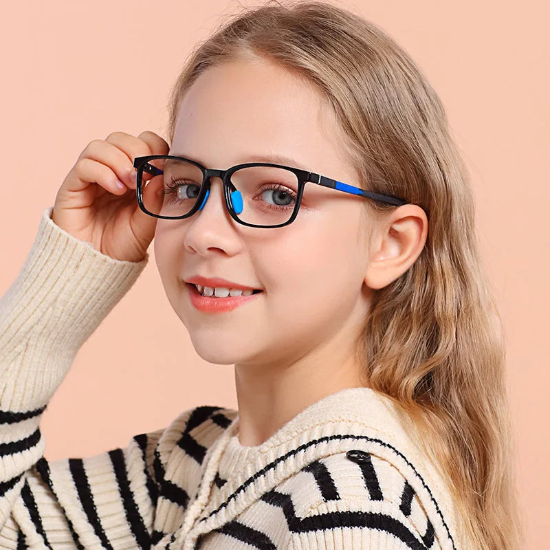 54671 Square Blue Light Blocking Glasses for Girl Optical Glasses Frame Boy Anti Glare Computer Eyeglasses Child Uv400