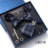 Holiday Gift Box Tie For Men Tie Handkerchief Pocket Squares Cufflink Set Necktie Box Man Dark Grey April Fool's Day