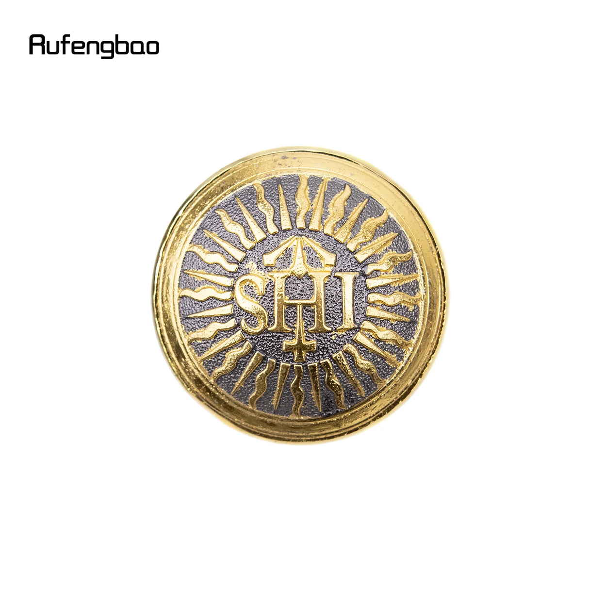 Golden Freemasonry Freemasons SHI Totem Relief  Walking Stick with Hidden Plate Self Defense Fashion Cane Cosplay Crosier 93cm