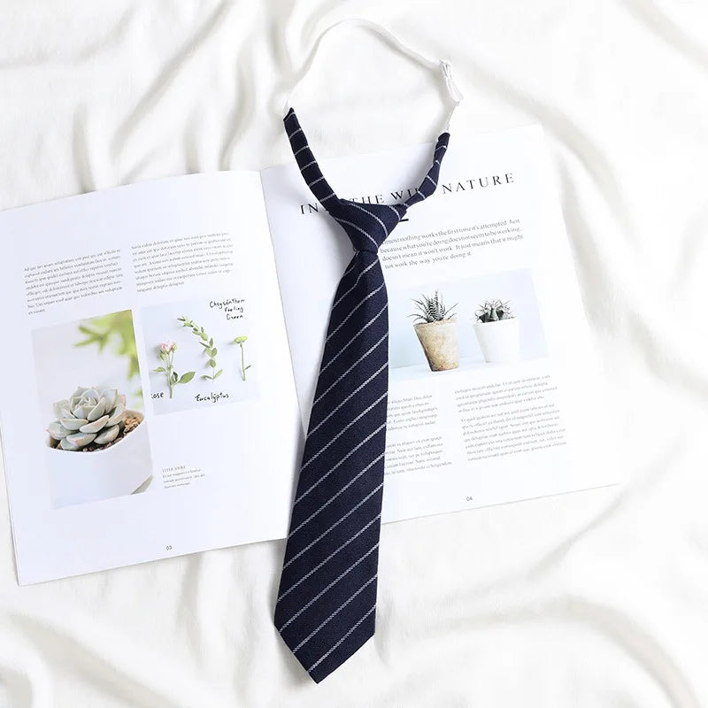 Korean style elegant Ties for men gifts Top clothes accessories Wedding  Black Gray Striped JK Ladies Collar Slim Neck Bow tie