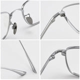 Xbora Men's Ultra-Light Pure Titanium Glasses Frame Business Square Flexible Optical Women's Prescription Eyelasses 1908