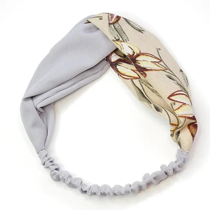 Clearance Fresh Colorful Turban Headbands Women Spring Summer Chiffon Headband Head Wrap Wide Lattice Hairband Hair Accessories