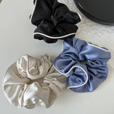 Korean Woman Large Elegant Satin Elastics Hair Band Solid Color Scrunchies Hair Ties Ladies Ponytail Hold Girls Hair Accessories