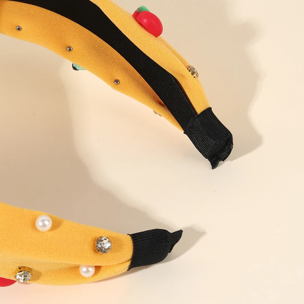 Knotted Wide Headbands Diadem For Back To School Pearls Pencil Hair Bands Kids Head Hoop Girls Children Daily Tiara Accessories