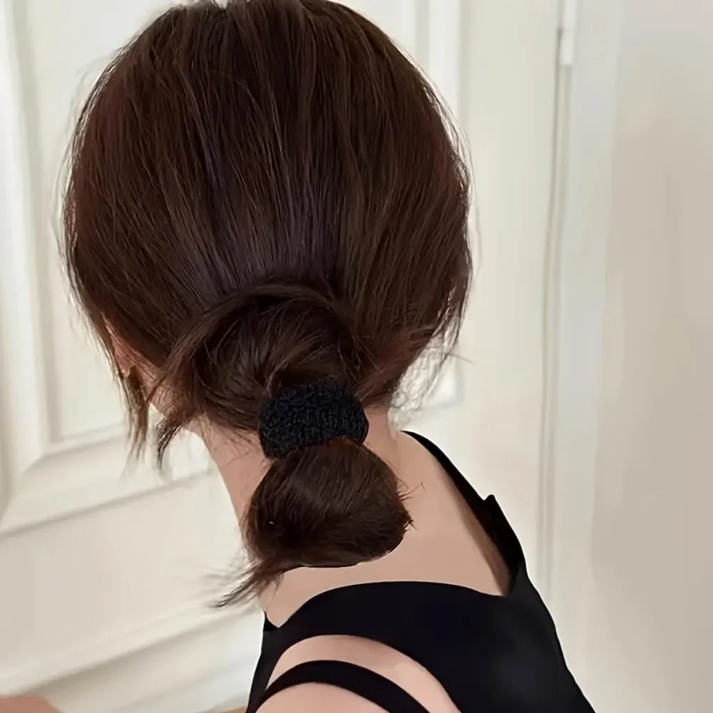 10 High Elastic Thick Hair Bands, Suitable for Ladies-Elegant and Sweet Solid Color Bun Tie, Soft and Not Tight Hair