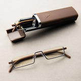Blue light Blocking Reading Glasses for Men Metal Frame Readers Magnifier Presbyopia Lens Eyewear With Case +1.25+1.75+2.25