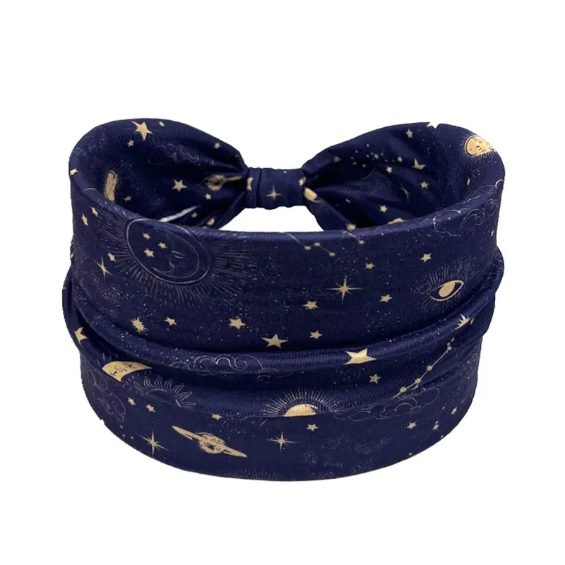 5 pieces/set of fashionable wide edge knotted headbands with ethnic style anti slip headbands, fashionable women's and girls' ha