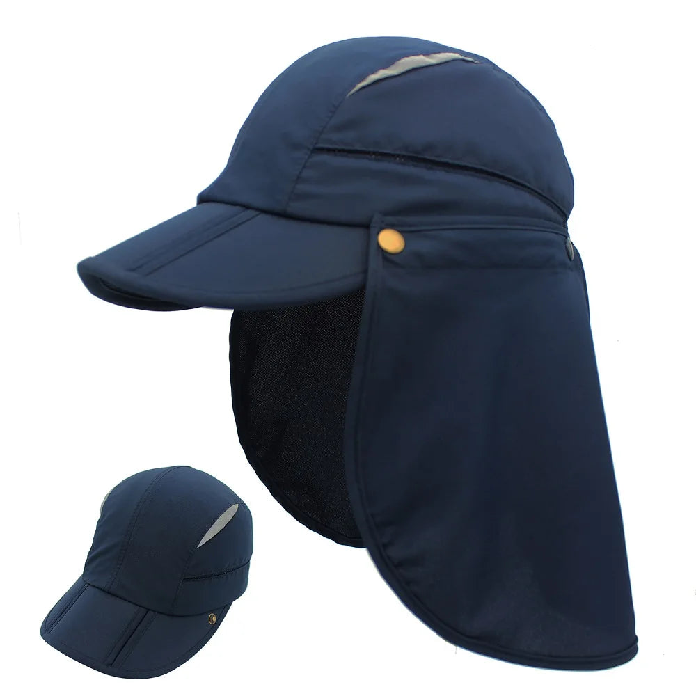 Connectyle Boys Girls Kids Summer UPF 50+ Sun Protection Cap Adjustable Quick Dry  Detachable Fishing Hat with Neck Flap