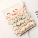 6Pack Women Elastic Hair Bands Cute Hair Ties Gum Print Girls Scrunchies Set Ponytail Holder Small Scrunchy Hair Accessories