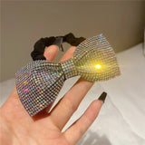 Korean Bow Elastics Hair Ties for Women Girls Shiny Crystal Ponytail Hair Rope Rubber Headbands Hair Accessoriesi-Remiel