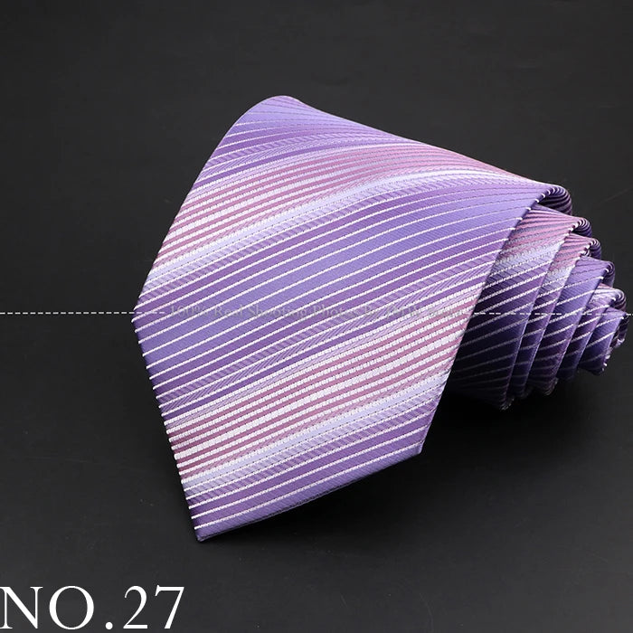 New Design Wedding Men Tie Purple Solid Striped Paisley Flower Neckties Men Business Dropshipping Groom Collar Accessories Gift