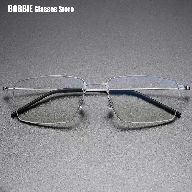 Pure Titanium Glasses Frame Men Women Eyewear Frames Eyeglassess Square Business Classic Design Screwless Denmark Brand