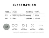 Blue Light Blocking Eye Protection Eyeglasses Men Square Metal Large Frame Reading Spring Leg Elderly Presbyopia Glasses