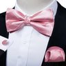 Classic Black Men Bow Ties 100% Silk Bowties Butterfly Pocket Square Cufflinks Set Suit Paisley Gold Pre-Tied Bow Tie DiBanGu