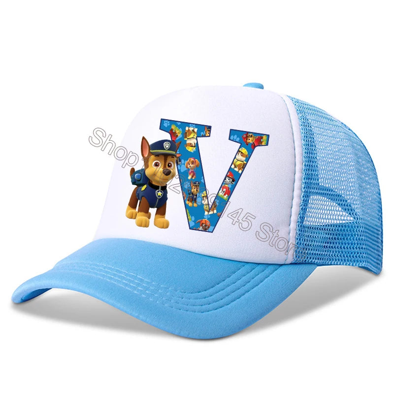 New Paw Patrol Kids Letters Baseball Caps Boys Cartoon Casuals Hat Children Sports Sun Hat Adjustable Peaked Cap Birthday Gifts