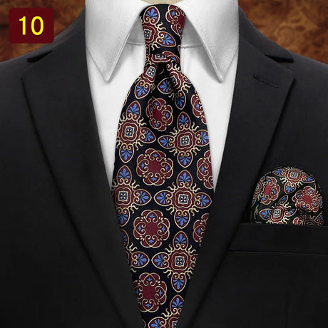 MUGIVALA 9CM Retro business banquet suit paisley vintage pattern tie pocket square set