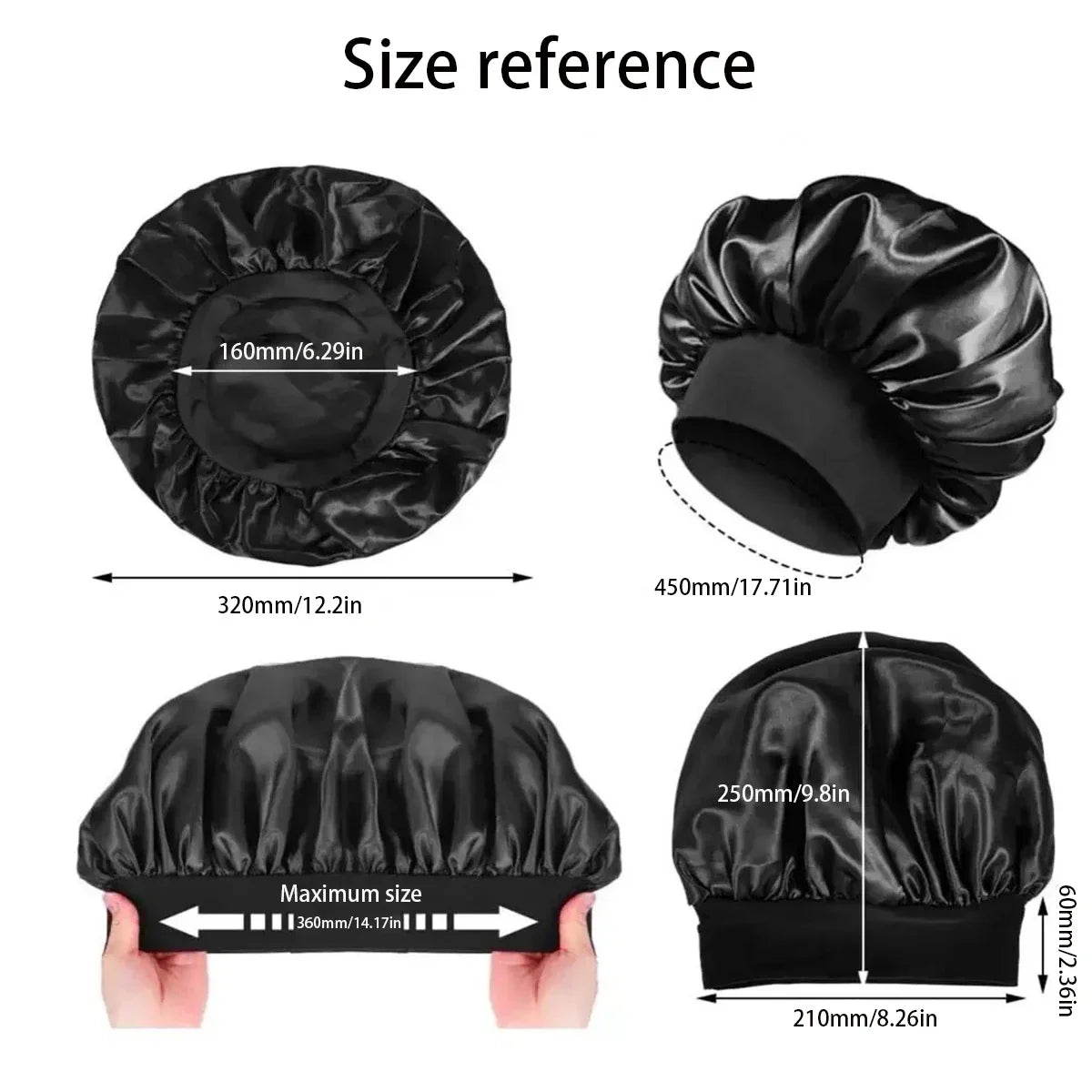 New Women's Satin Solid Sleeping Hat Night Sleep Hair Care Bonnet Nightcap Silky Shower Caps Comfortable Flower Band Unisex Cap