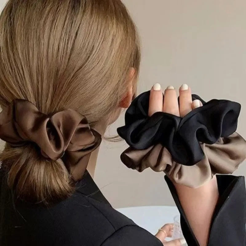 1pcs Women Silk Satin Scrunchies Korean Ladies Girls Korean Elastics Hair Band Ponytail Hold Hair Tie Satin Hair Accessories