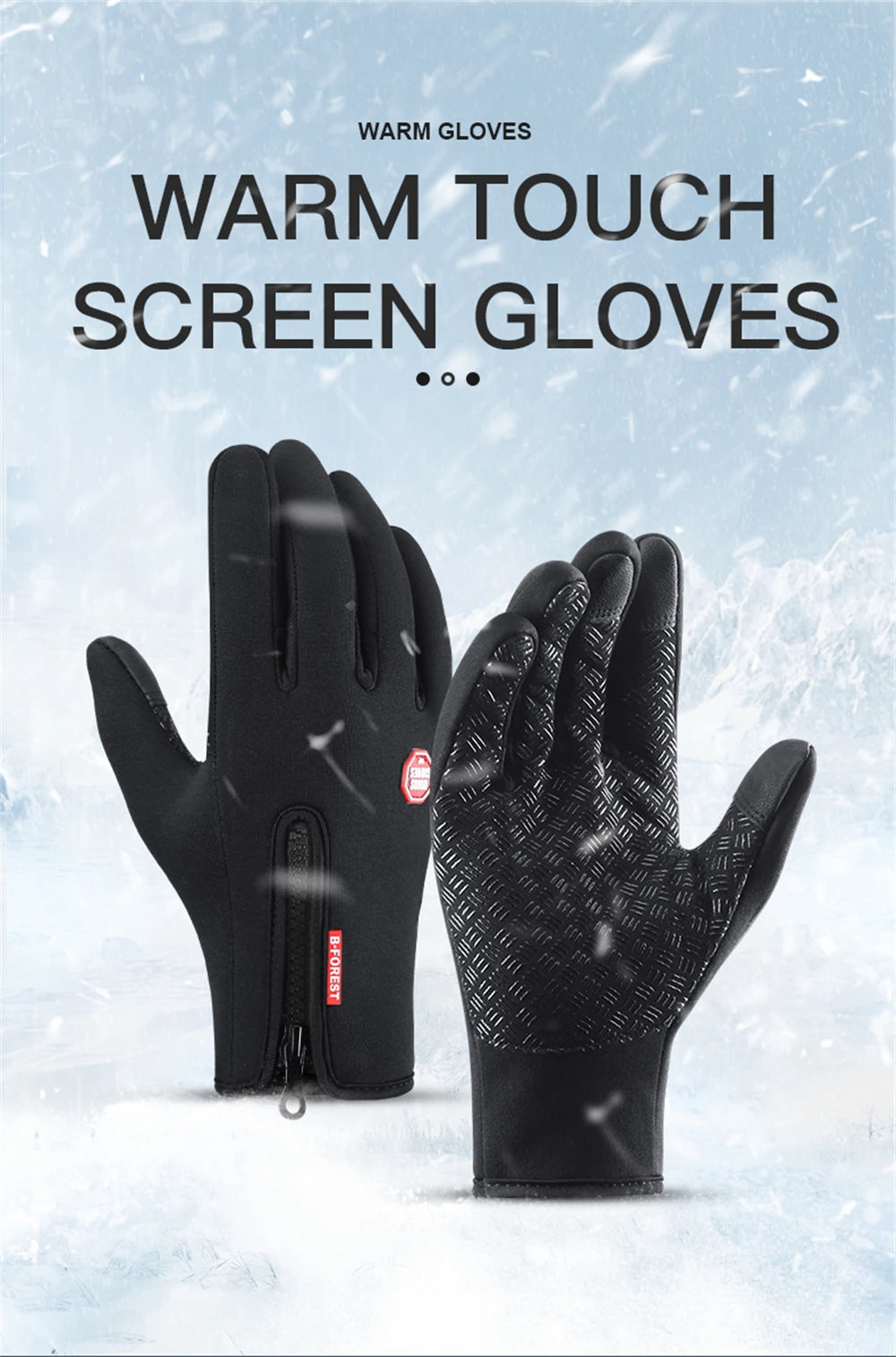 Hot Winter Gloves For Men Women Touchscreen Warm Outdoor Cycling Driving Motorcycle Cold Gloves Windproof Non-Slip Womens Gloves