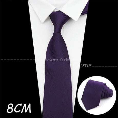 Gracefully Solid Color Polyester Neckties Brown 8 CM Ties For Wedding Party Daily Shirt Suit Cravats Accessories Decoration Gift