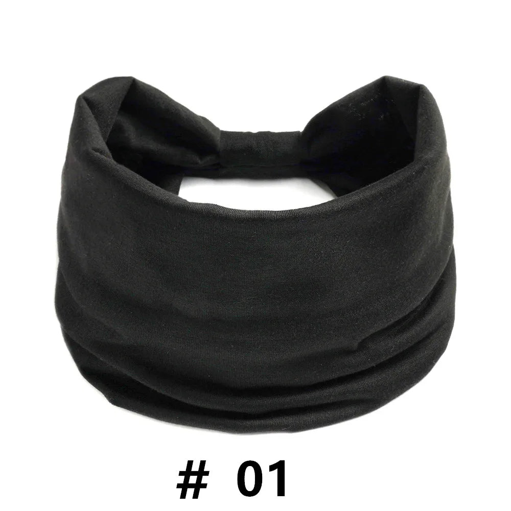 Headbands for Women Cotton Wide Headwrap Yoga Workout Hairbands Elastic Sport Head Bands Turban Bandana Bandage Hair Accessories
