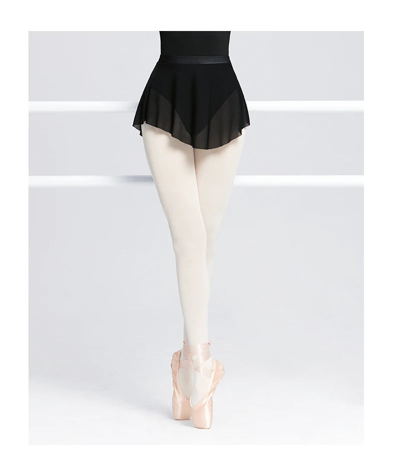 Women Ballet Skirts Dance Short Skirts High Slit Skirt Ballerina Adult Teen Ballet Dancing Dress Soft Mesh Elastic Dance Skirt
