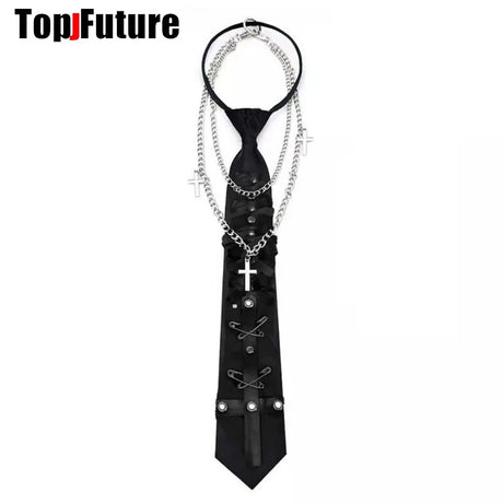 customized Women Men Gothic Punk Pre-Tied Y2K Girl Boys Ties steampunk Rock designer custom-made Necktie Accessories Wholesale