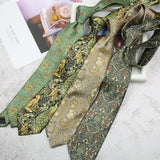 Fashion 8CM Wdith Brown Neckties Vintage Retro Flower Printed Ties For Adult Mens Casual Daily Neckwear Wedding Party Cravate