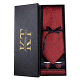 Hi-Tie Navy Plaid For Men Silk Woven Ties Solid Cravat Necktie Set Cufflinks Tie Clip Gift Box for Husband Male HB-1656