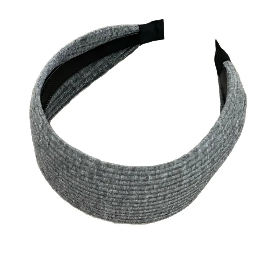 Women Very Wide Ribbed Knit Hairbands Tooth Headbands Non-slip For Washing Sports Simple Solid Color High Crown Headwrap 7cm