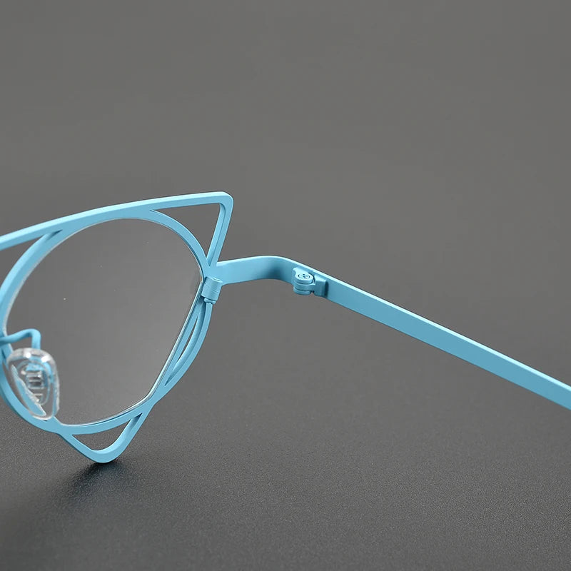 Ultra Light Pure Titanium Inverted Triangle Glasses Frame Female New Multi-color Personality Myopia Reading Prescription Eyewear