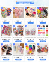 10Pcs/Set Big Bow Flower Elastic Hairbands Children Girls Sweet Hair Ties Fashion Headbands Hair Accessories Rubber Band For Kid