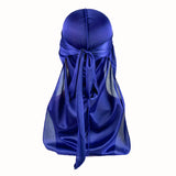 Men's Silk Durag Bonnet Bandana Silky Du Rag Doo Rag Long Tail Waves Cap