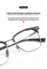 Pure Titanium Frame Glasses Full Rim Eye Glasses Spring Hinges Men Style Shortsighted Spectacles New Arrival Glasses