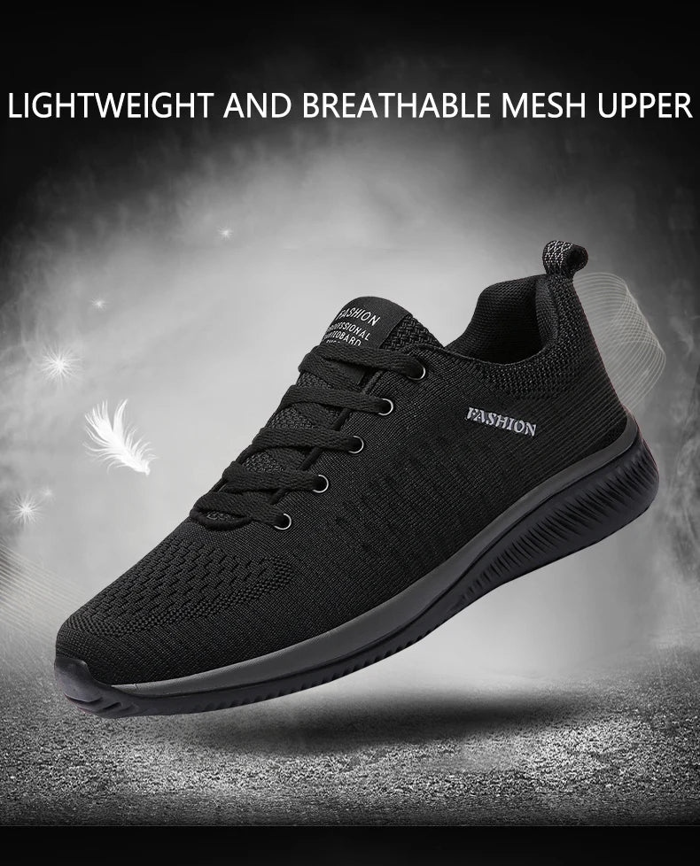 Men Running Sneakers Lightweight Athletic Shoes Classical Mesh Breathable Lace-up Outdoor Walking Shoes Male Tennis Shoes
