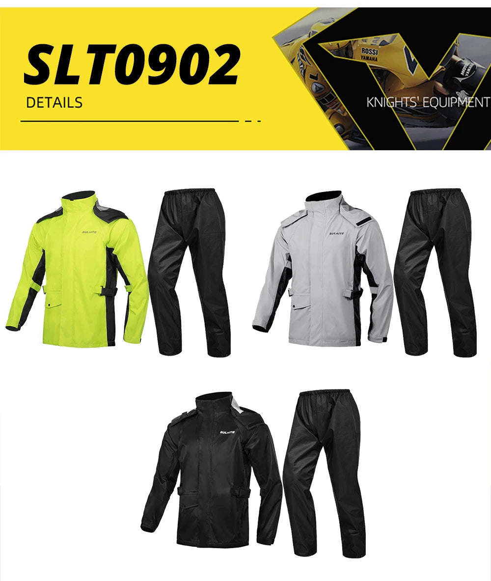 Motorcycle Raincoat Men Women Waterproof 100% Motorcycle Rider Raincoat Suit Moto Raincoat Rain Coat Jacket Pants Biker Rain Set