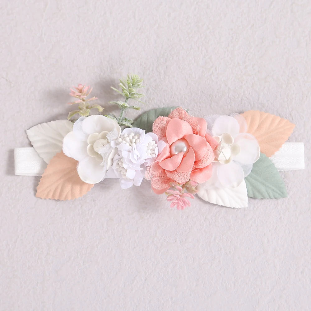 Baby Headbands for Toddlers Infant Beautiful Artificial Flowers Hair Bands for Baby Girls Sweet Cute Head Bands Hair Accessories