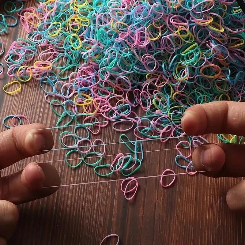 1000pcs Girls Elastic Hair Bands Nylon Rubber Band Headband Hair Accessories Kids Ponytail Holder Bands Kids Ornaments
