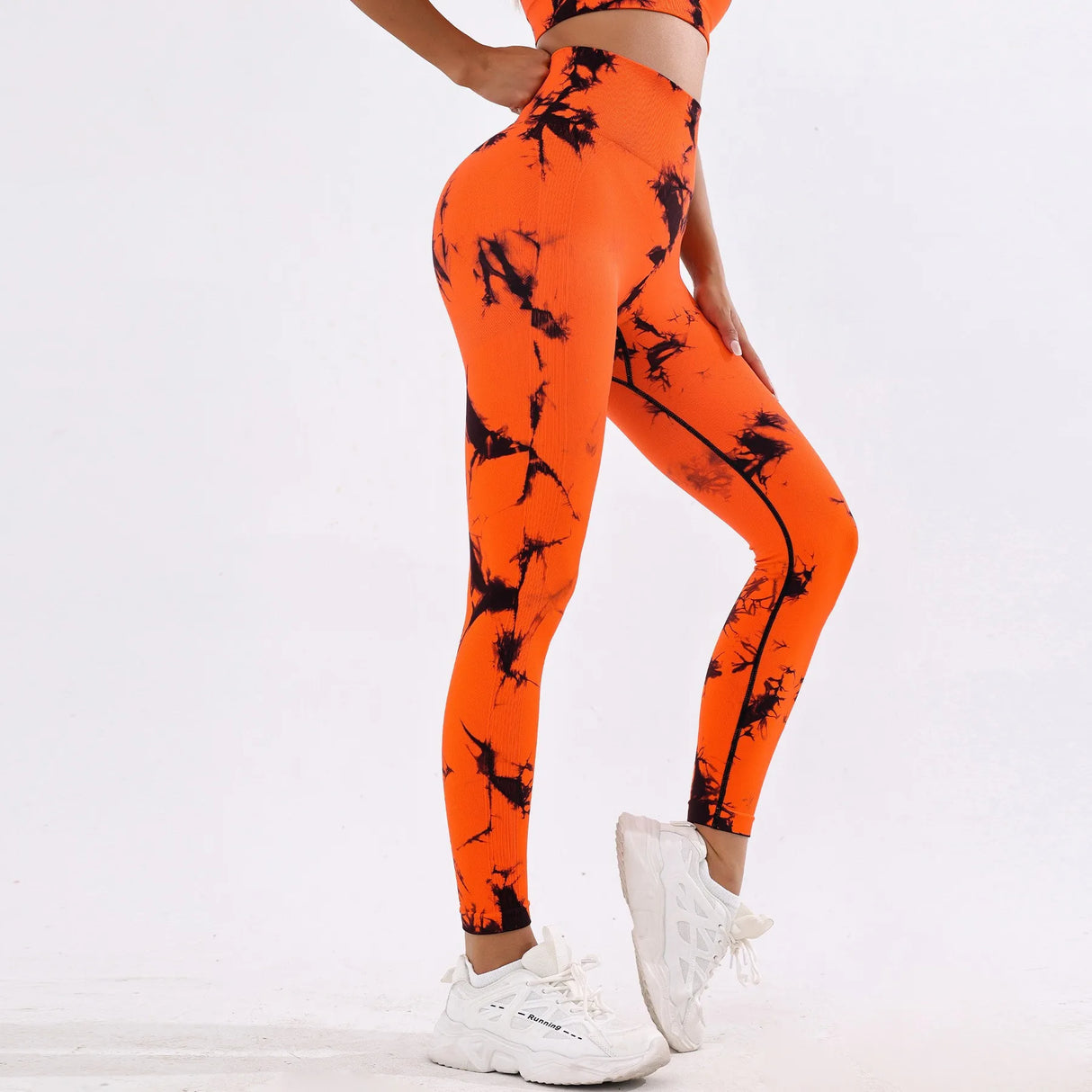 Tie-dye yoga clothing set, sports bra, intimates, yoga pants, non-falling sports tights, peach butt lifting line