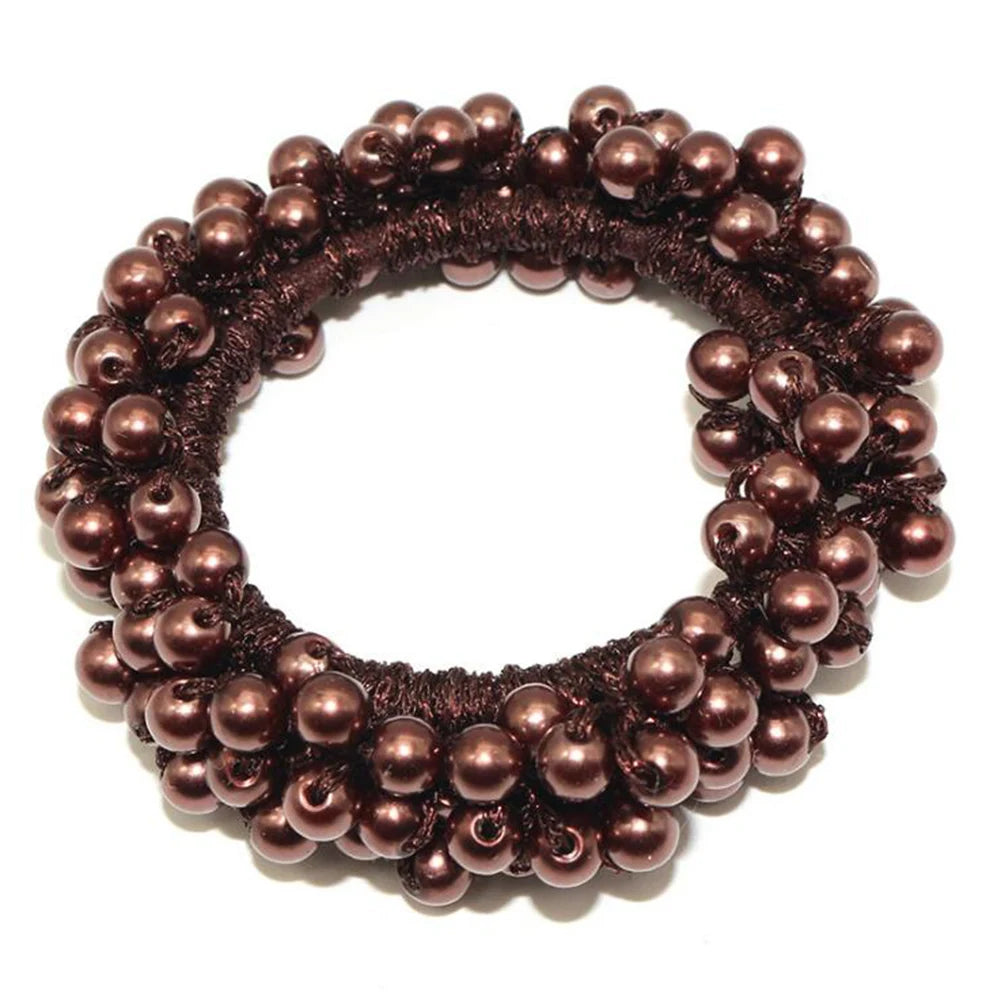Pearls Beads Hair Ties Elastic Hair Bands For women Hair Rope Scrunchies Ponytail Holders Rubber Hair Accessories
