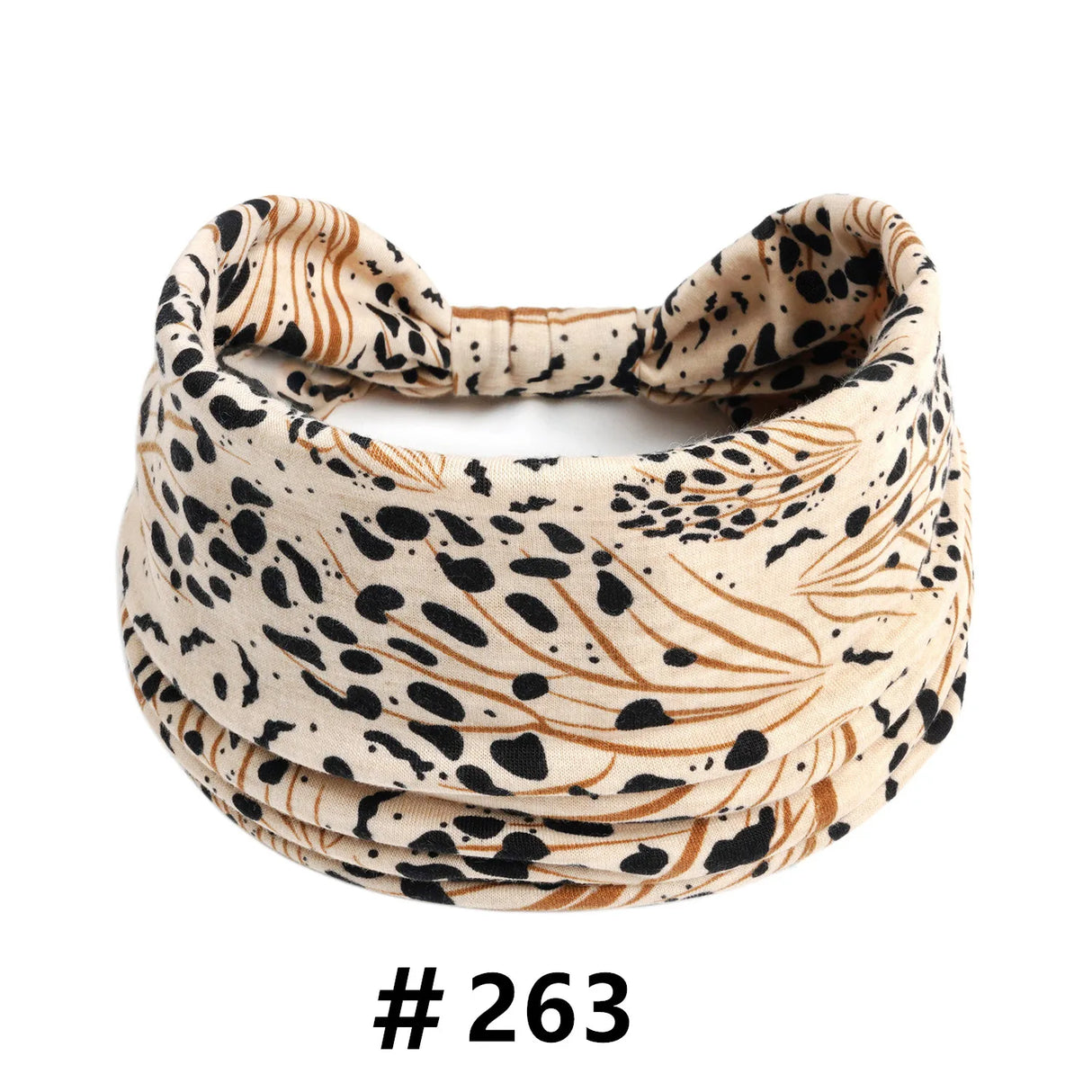 Leopard Print Headbands for Women Wide Boho Turban Head Wraps Cotton Knotted Elastic Hairbands Non Slip Workout Hair Accessories