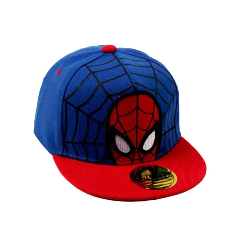 Spiderman Kids Anime Cartoon Baseball Cap Hip-Hop Flat Brim Adjustable Cool Summer Autumn Duck Tongue Hat Toddler Kids Baby Caps