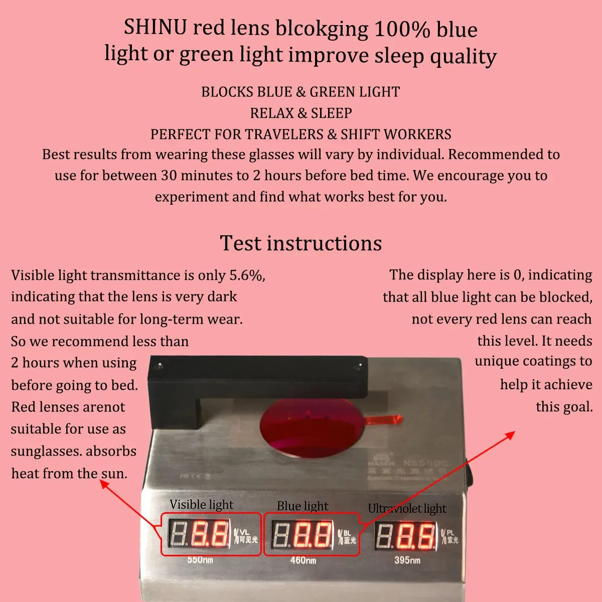 Blue Light Blocking Glasses Red Lenses Glasses for Better Sleep Orange Lens for Long Time Working Not Sunglasses for Outdoor
