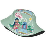 Unisex Kawaii Bucket Hats Funny Stitch Cartoon Accessories Bob Hat For Beach Headwear Lightweight