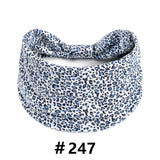 Leopard Print Headbands for Women Wide Boho Turban Head Wraps Cotton Knotted Elastic Hairbands Non Slip Workout Hair Accessories