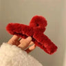 Winter Faux Fur Hair Claw for Women Elegant Acrylic Crab Barrette Hairpin Girl-Hair Accessories Furry Headwear Hair Claw Clip