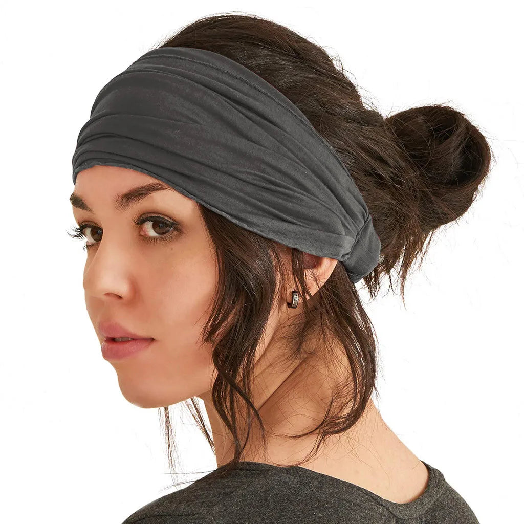 Wide Elastic Headband Hairband Pilates Yoga Fitness Running Cycling Sweatband Turban Makeup Hair Hoop Makeup Headwrap For Women
